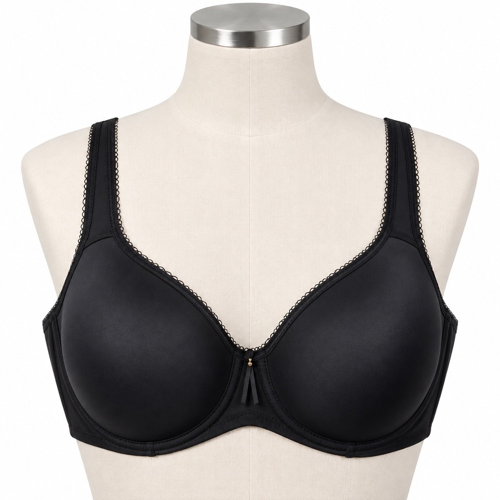 Wacoal Basic Beauty Spacer T-Shirt Bra Size 34DD Black Underwire Coverage 853192